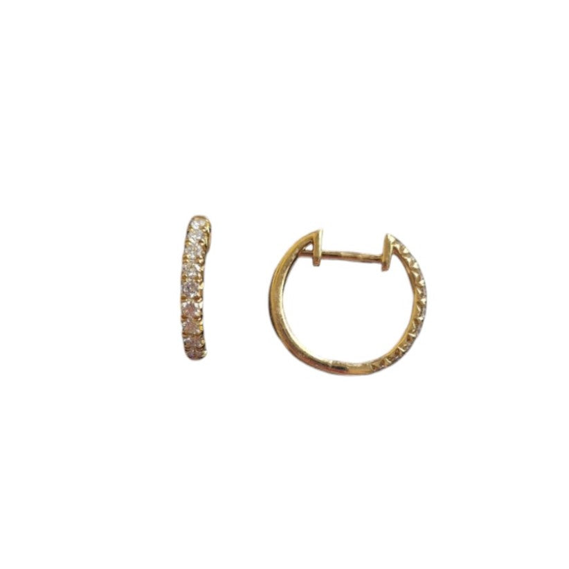 18ct Yellow Gold Diamond Hoops