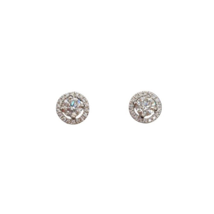 18ct Diamond Halo Studs