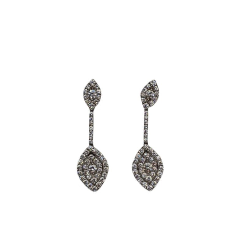 18ct White Gold Diamond Fancy Drop Earrings