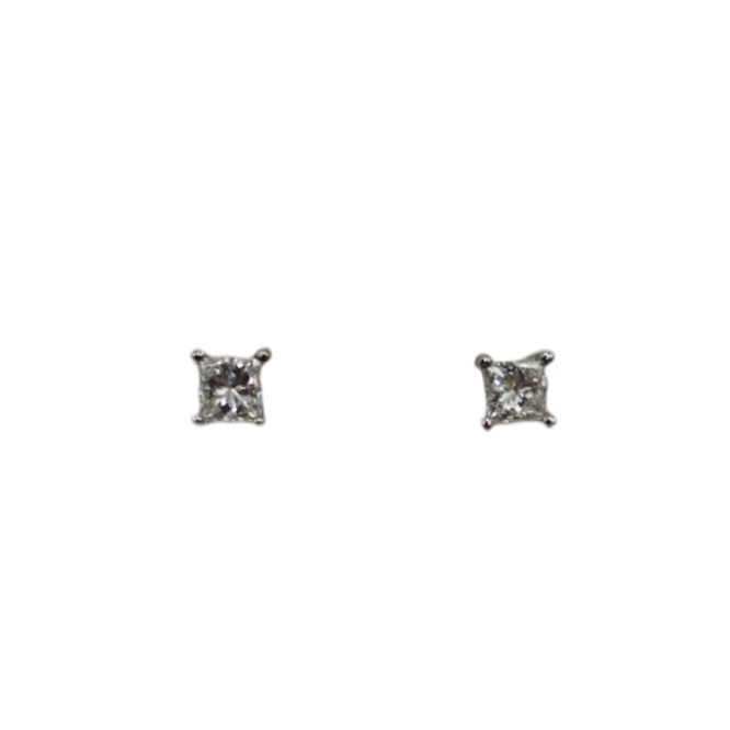 18ct White Gold Princess Cut Diamond Studs