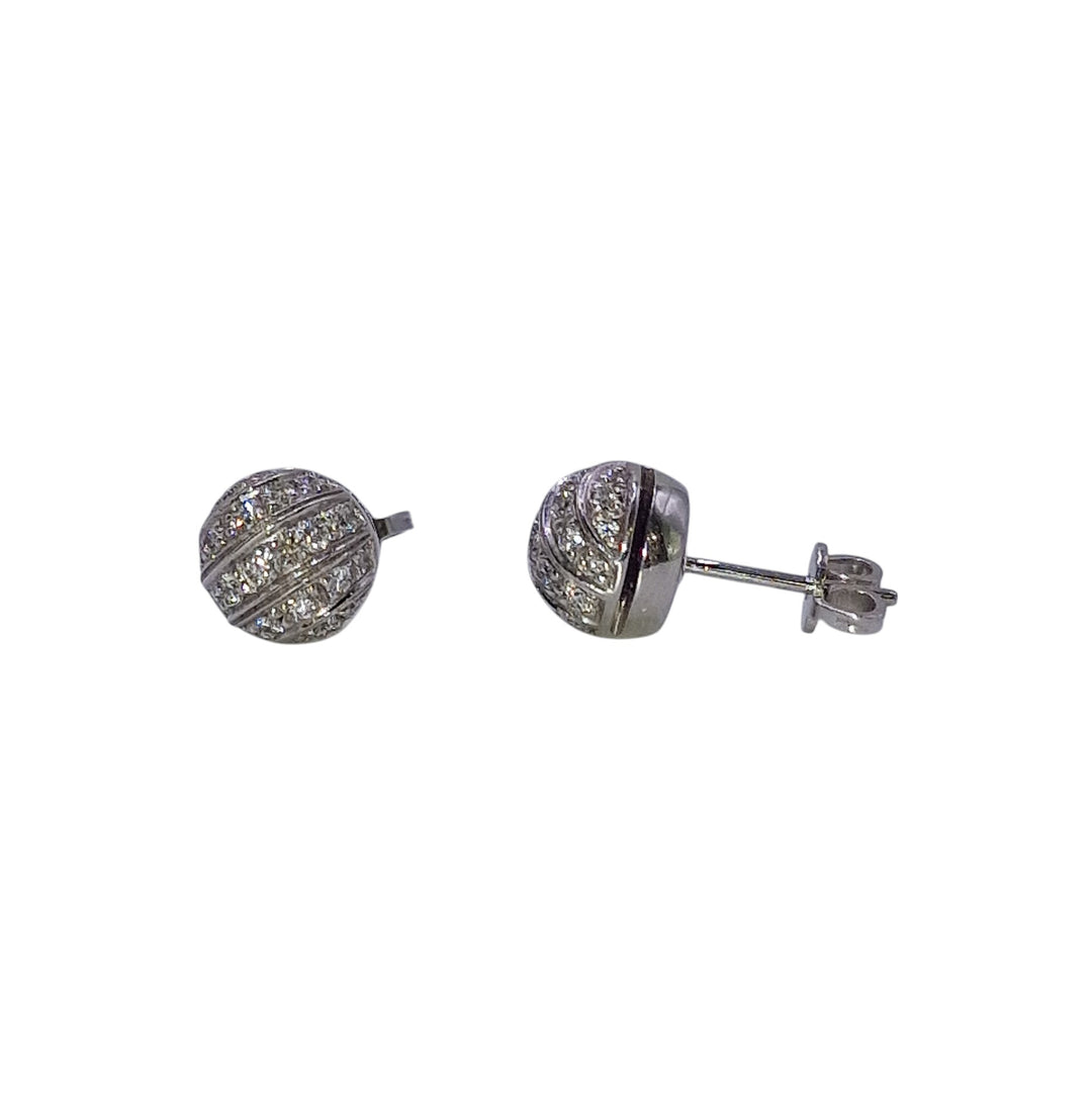 18ct White Gold Round Diamond Set Earrings