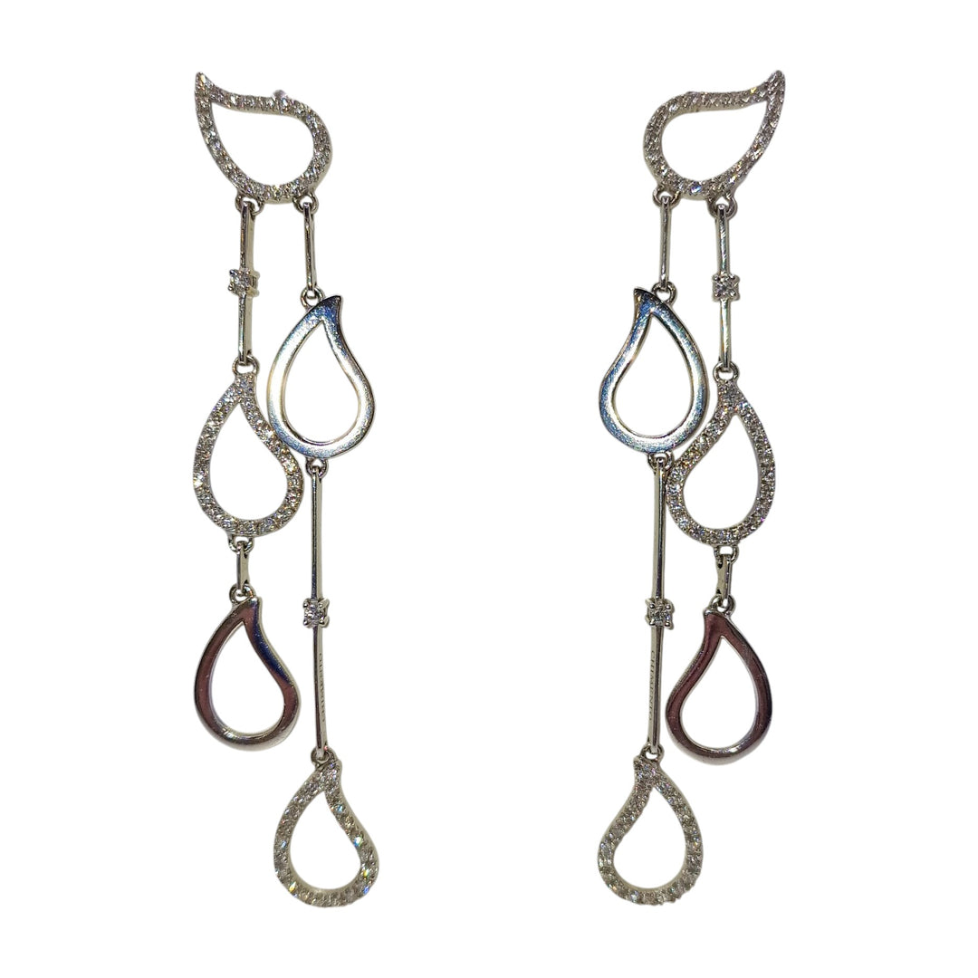 18ct White Gold Diamond Teardrop Earrings