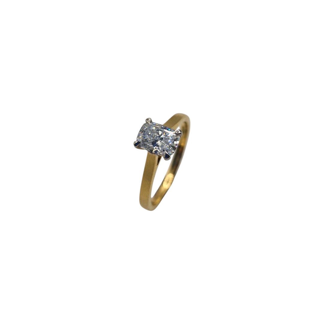 Laboratory Grown Cushion Modified Brilliant Diamond Ring