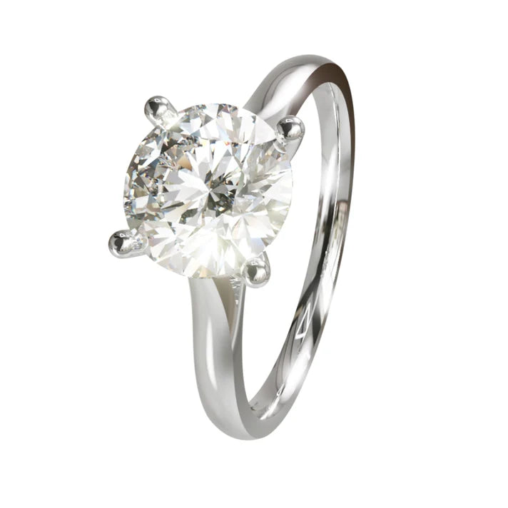 Laboratory Grown Round Diamond Solitaire Ring