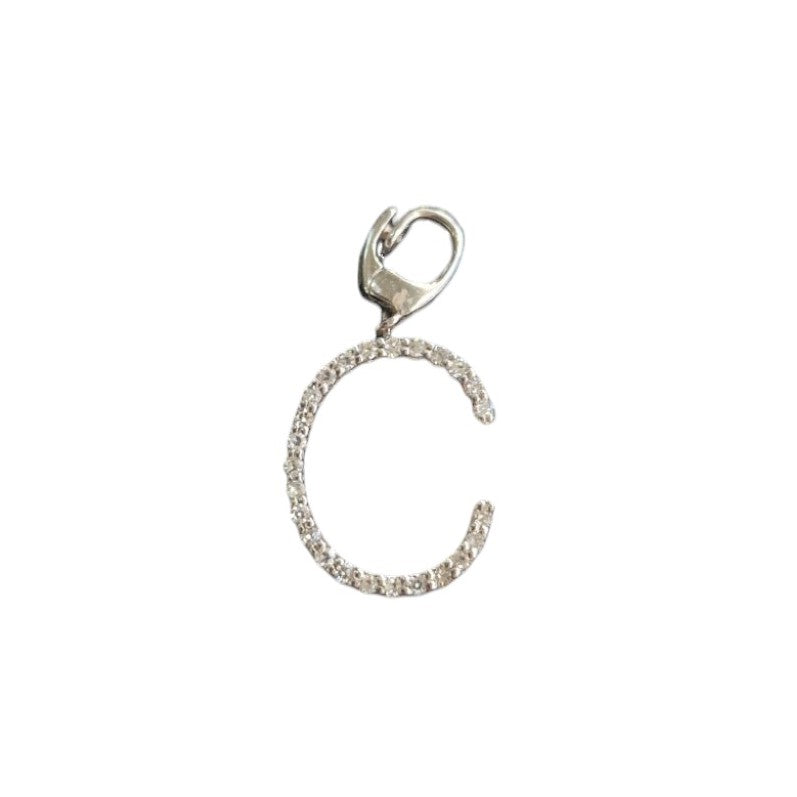 9ct White Gold Diamond Letter C