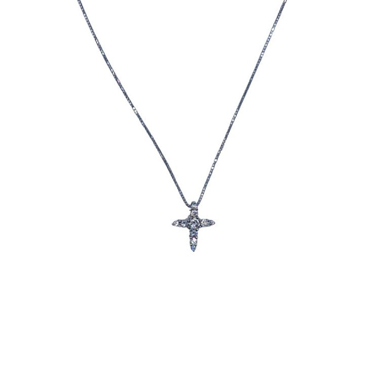 18ct White Gold Diamond Cross Pendant