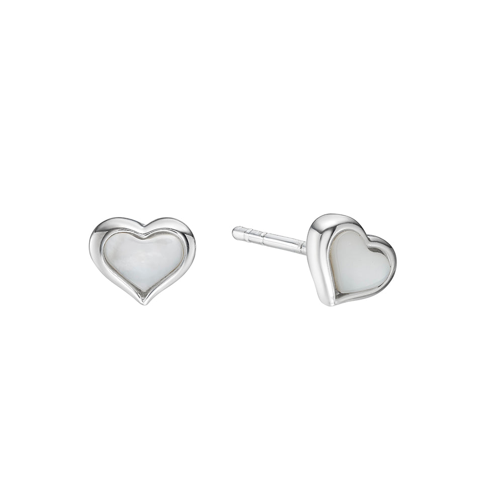 Little Star Heart Mother of Pearl Stud Earrings
