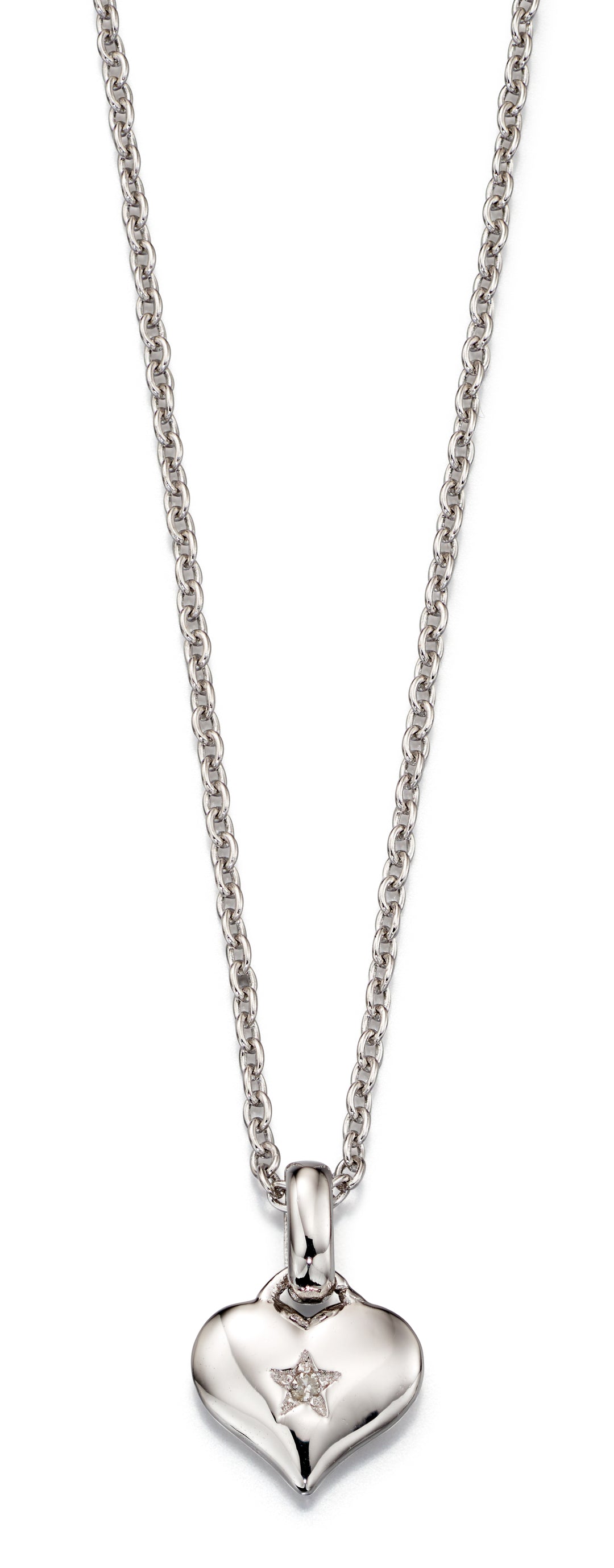 Little Star Diamond Heart Pendant and Chain