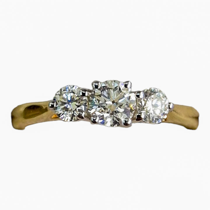 18ct Yellow Gold Trilogy Diamond Ring