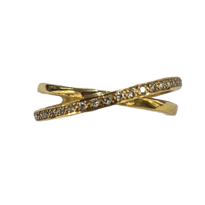 18ct Yellow Gold Diamond Twist Ring