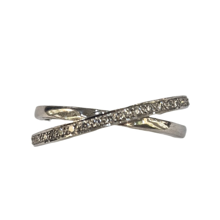 18ct White Gold Diamond Twist Ring