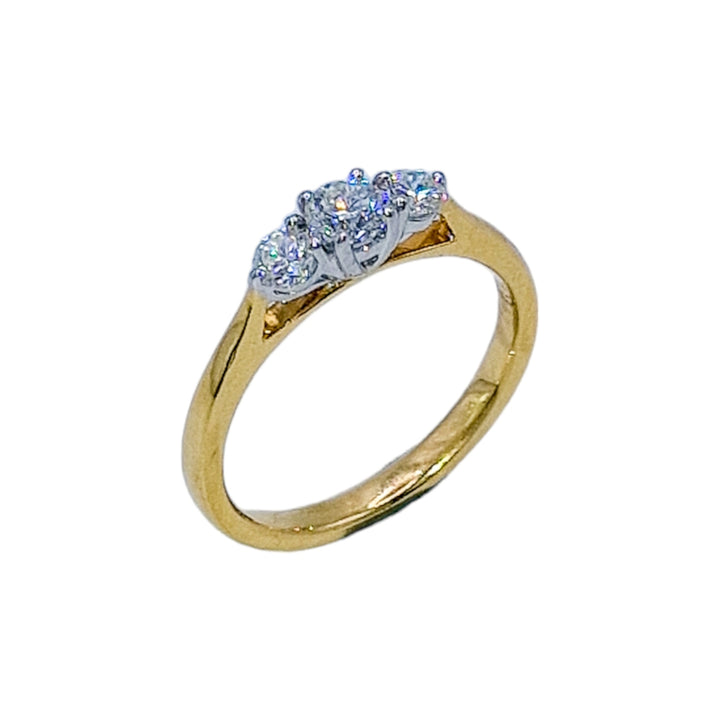 18ct Yellow Gold Trilogy Diamond Ring