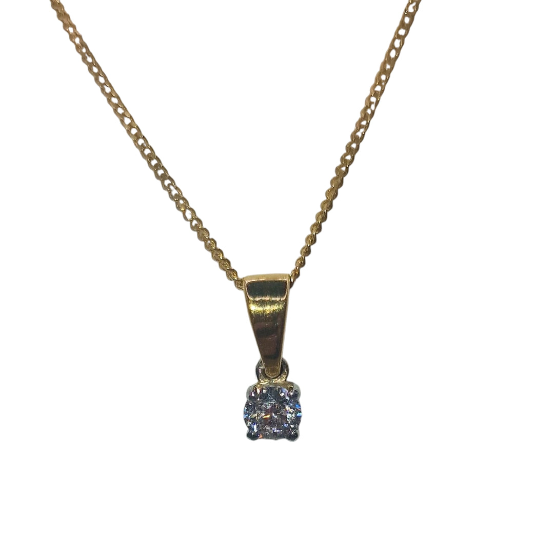 18ct Yellow Gold Diamond Pendant