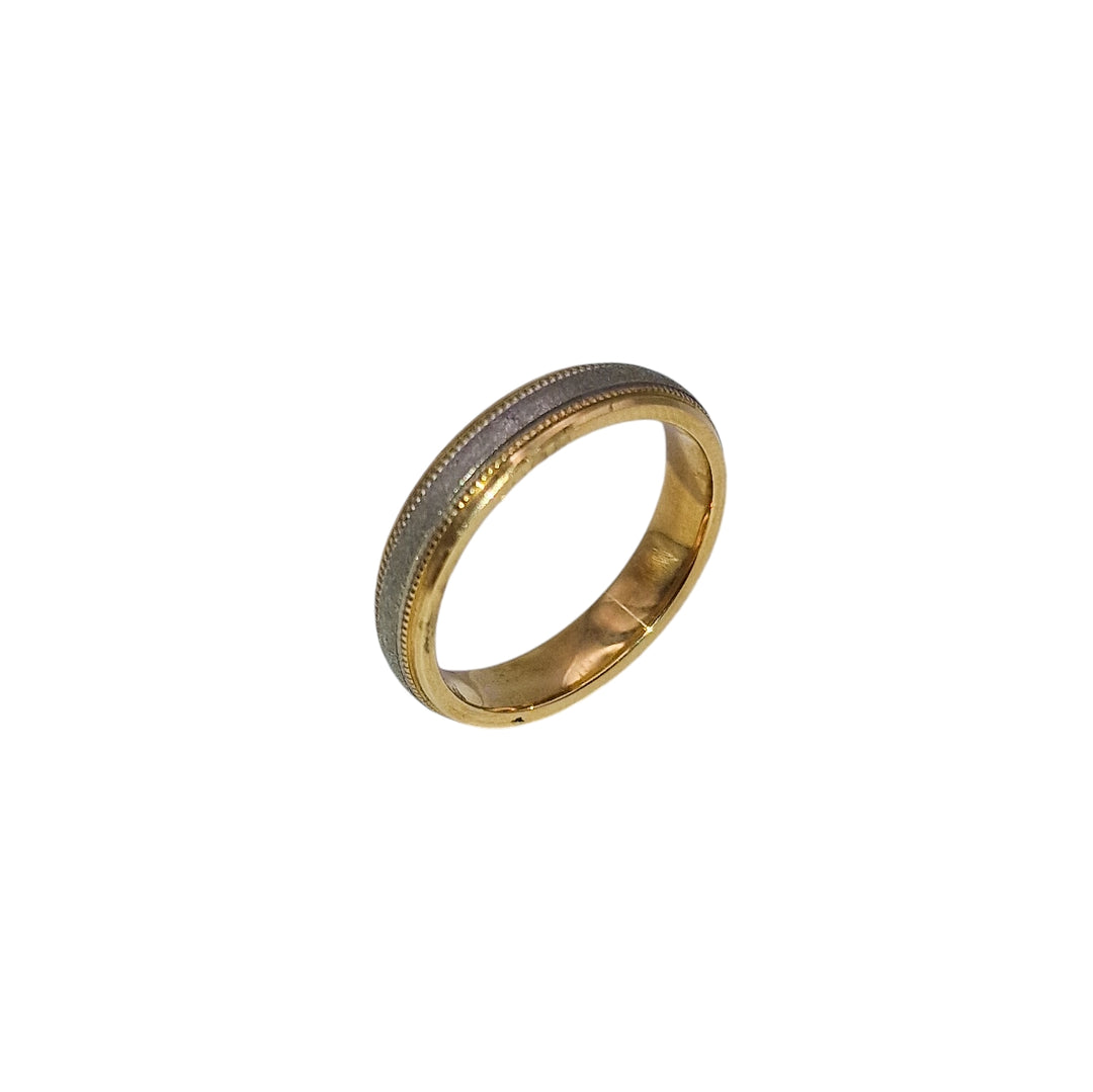 9ct Gold Two Tone Ladies Wedding Ring