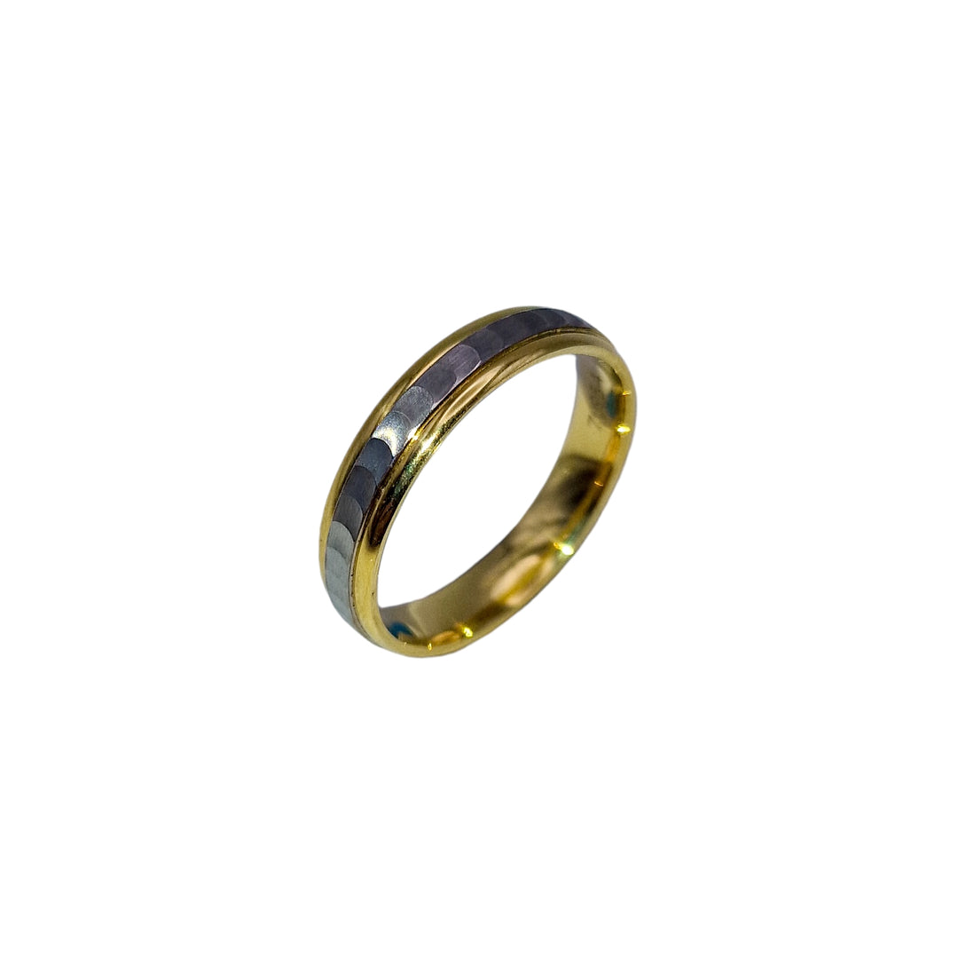 18ct Two Tone Ladies Wedding Ring