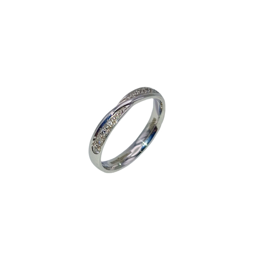 18ct White Gold Diamond Set Ladies Wedding Ring