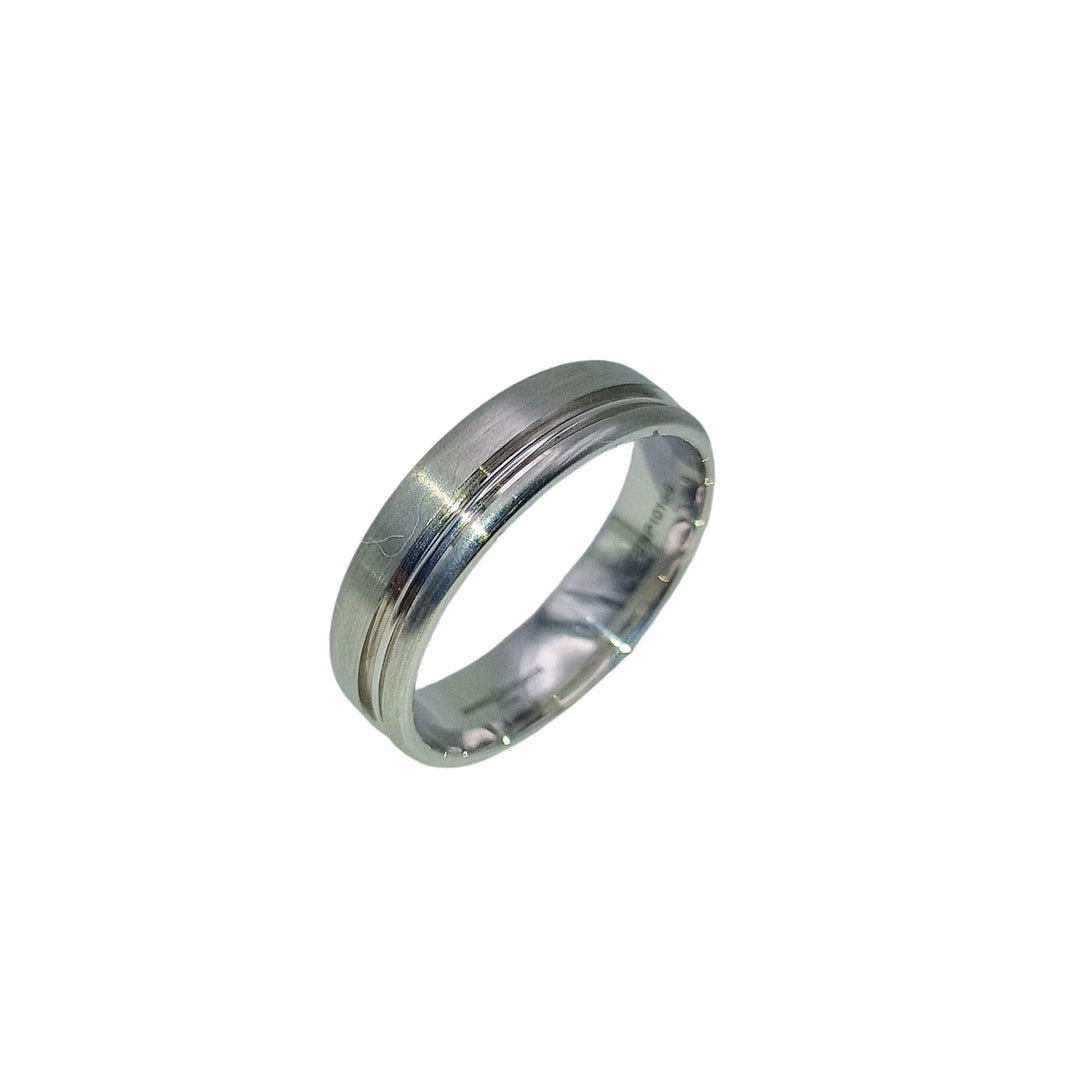 9ct White Gold Gents Wedding Ring