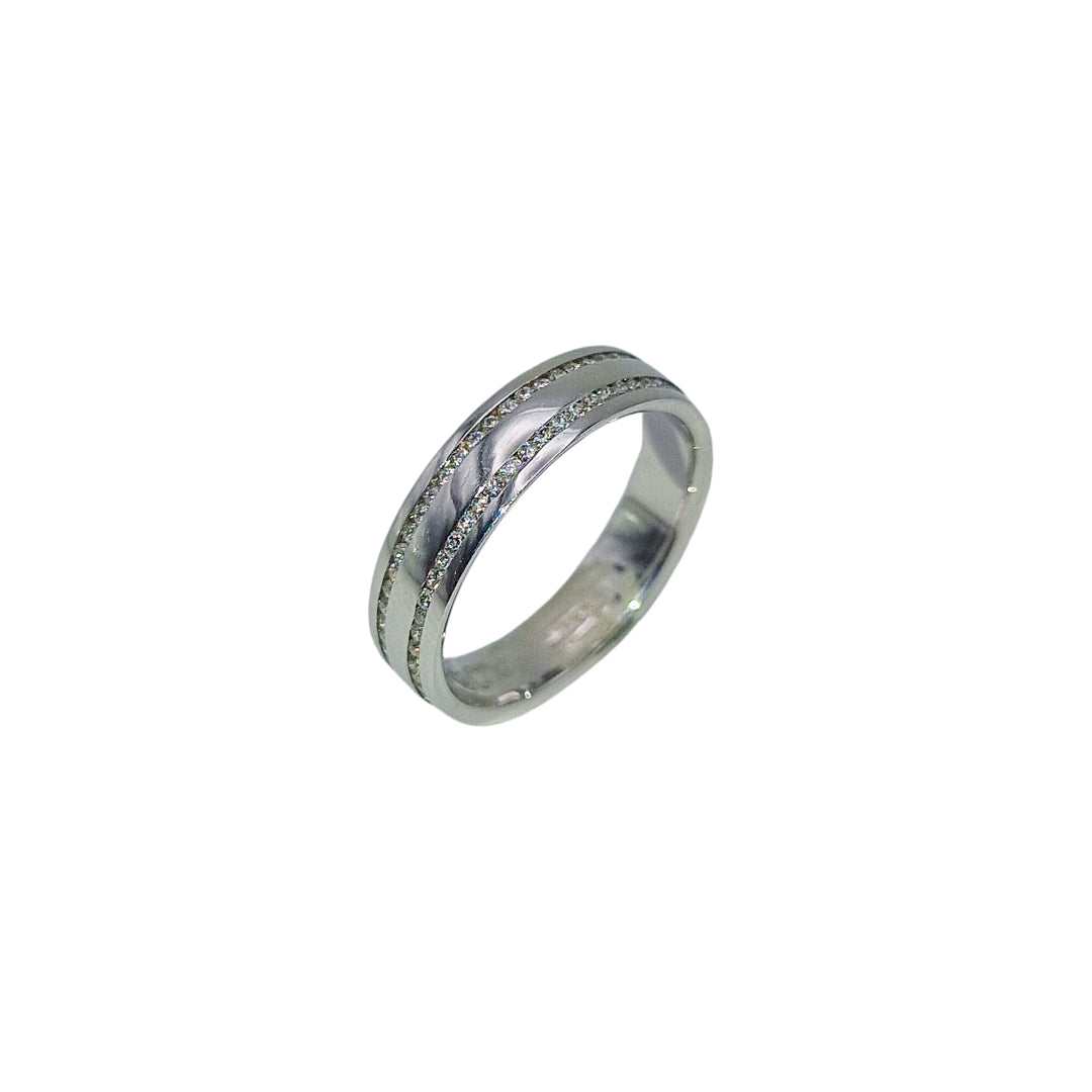 18ct White Gold Diamond Set Wedding Ring