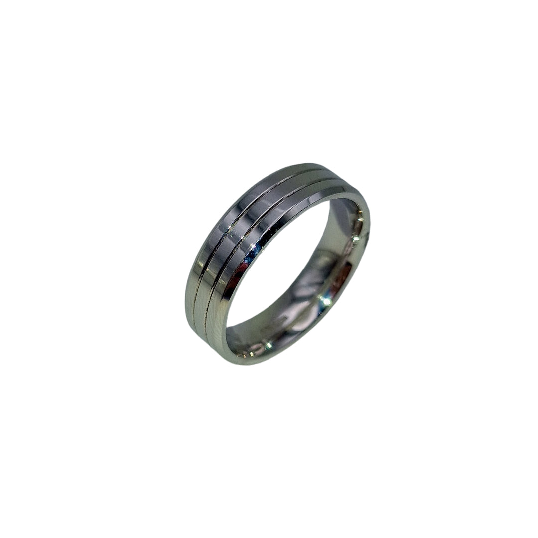 18ct White Gold Gents Wedding Ring