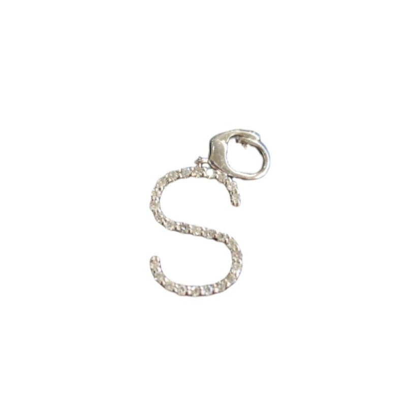 9ct White Gold Diamond Set Letter S