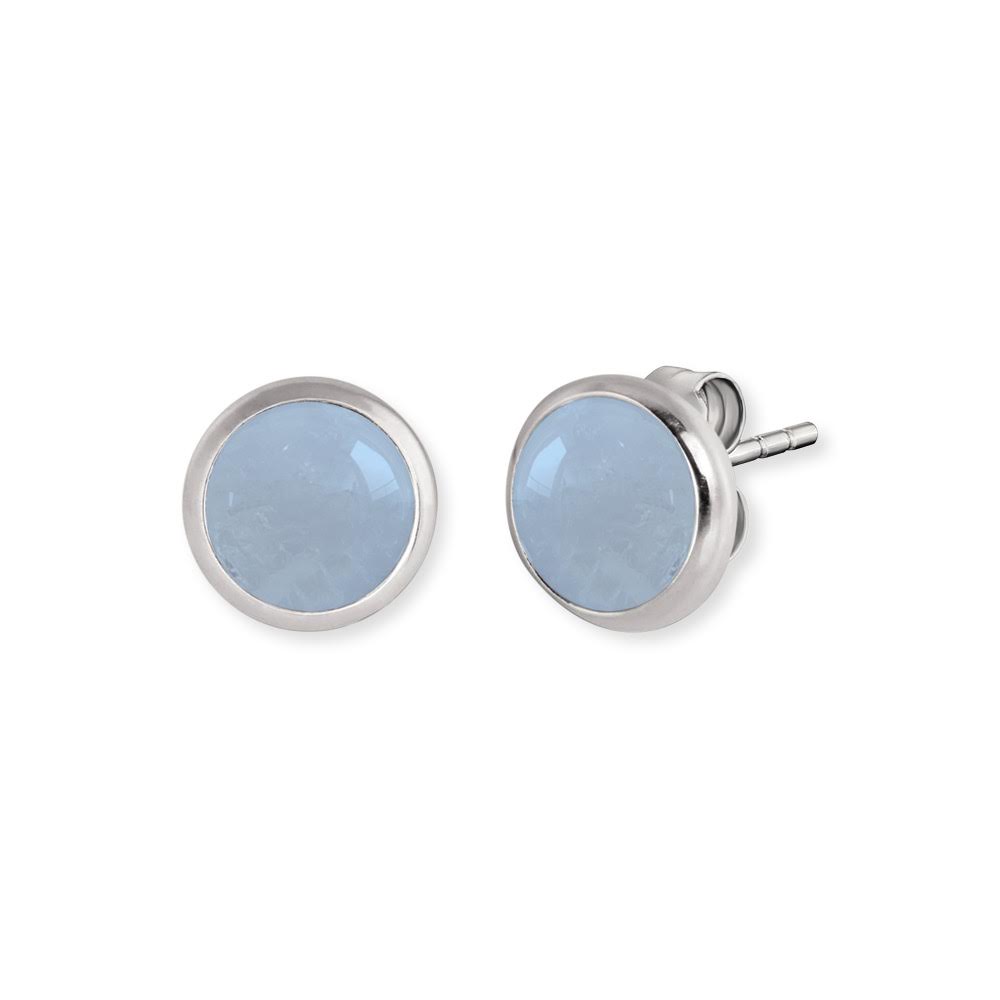 Silver Aquamarine Stud Earrings