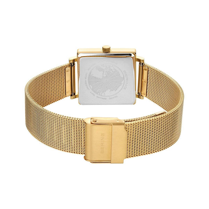 Bering Ladies Square Gold Plated Watch