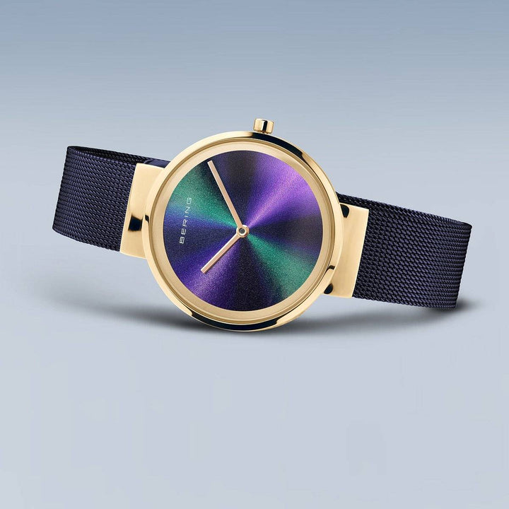 Bering Gold Plated Purple Strap Watch