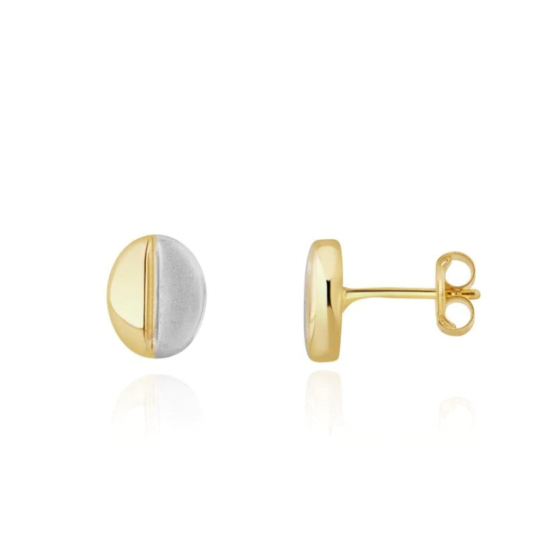 9ct Gold Two Tone Studs