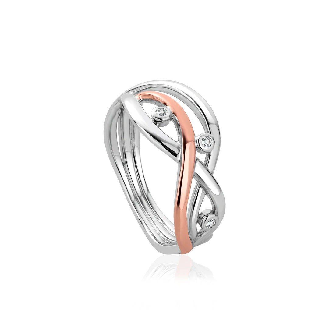 Clogau Silver Swallow Fall Ring