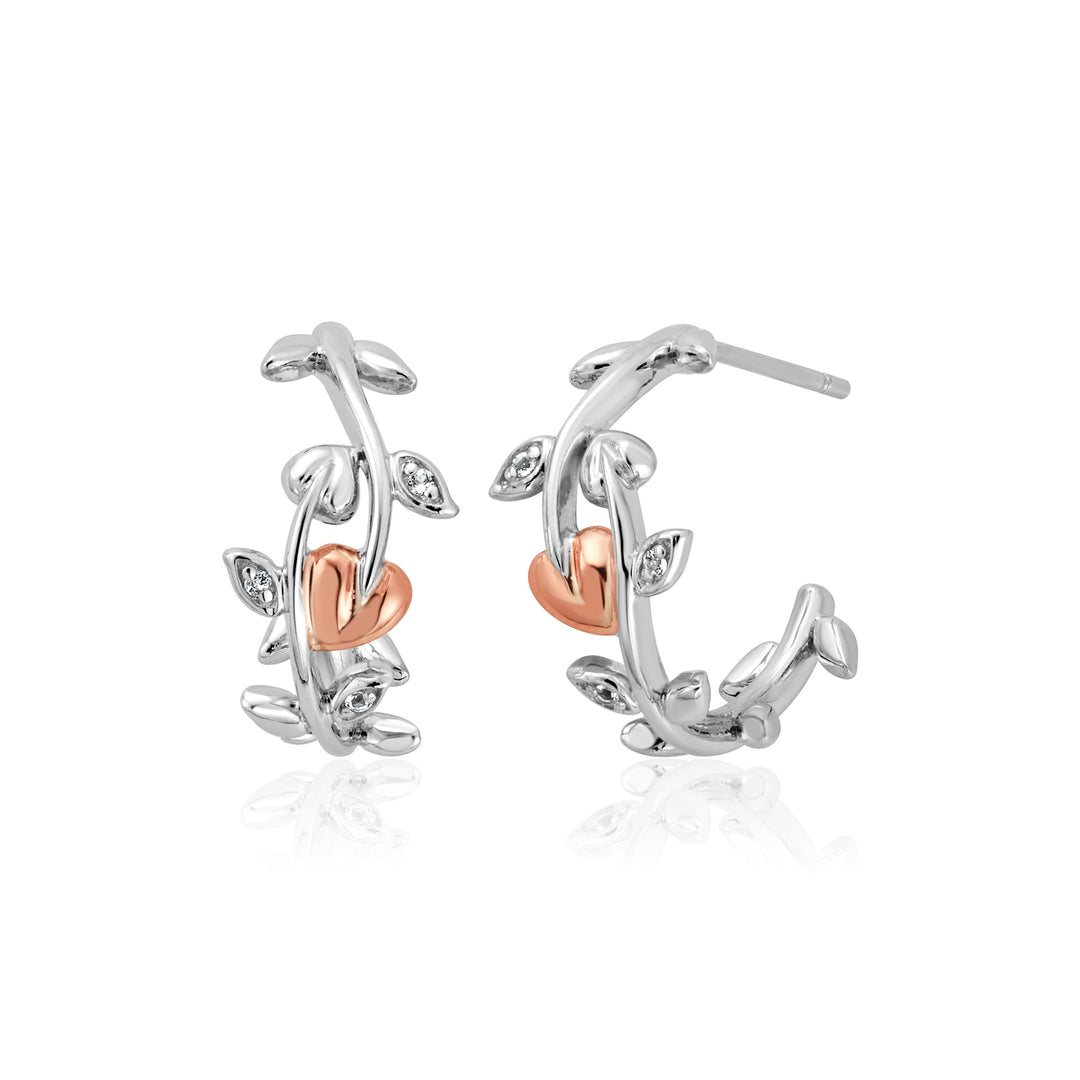 Clogau Silver Vine of Life Half Hoop Earrings