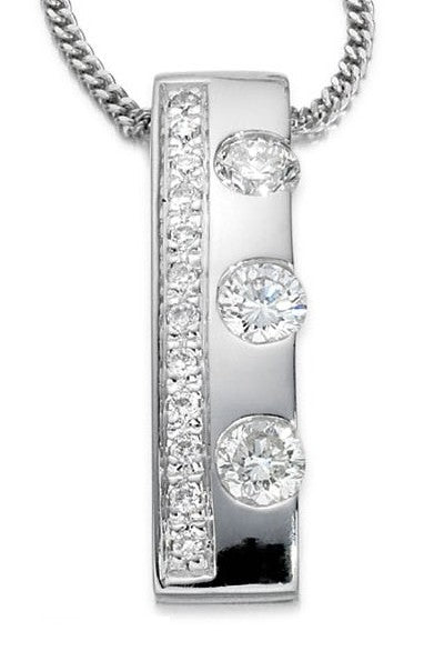 18ct White Gold Diamond Pendant