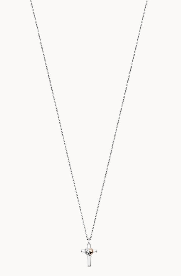Angel Whisperer Cross with Heart Necklace