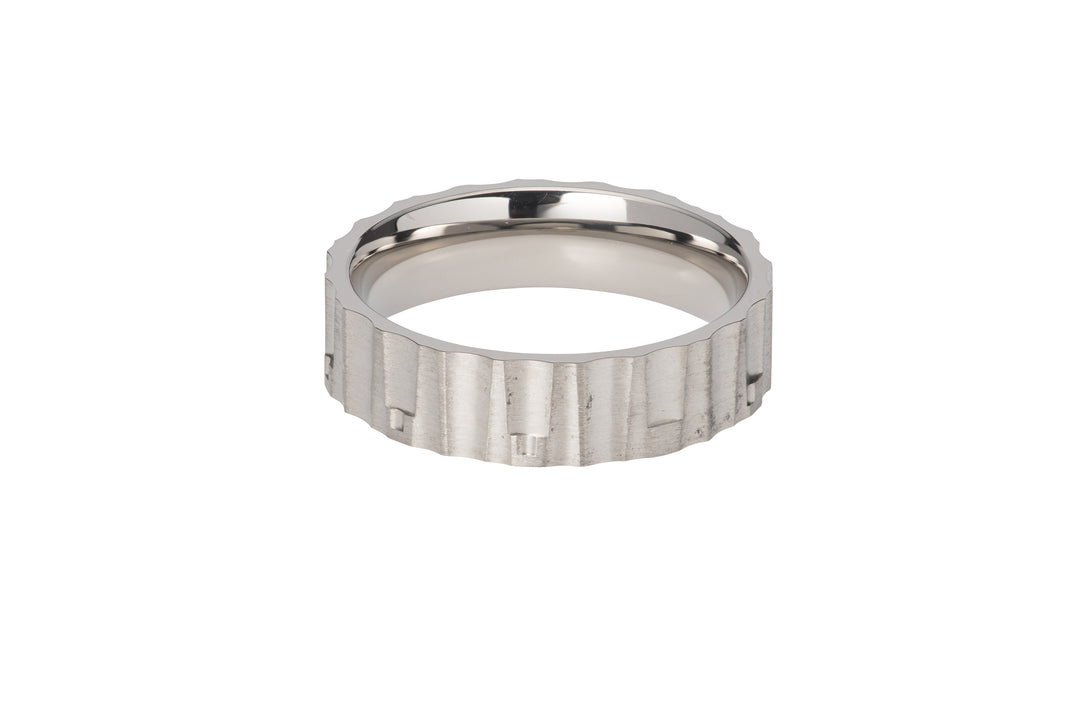 Titanium Ridged Ring