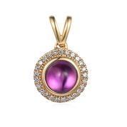 9ct Rose Gold Amethyst and Diamond Pendant