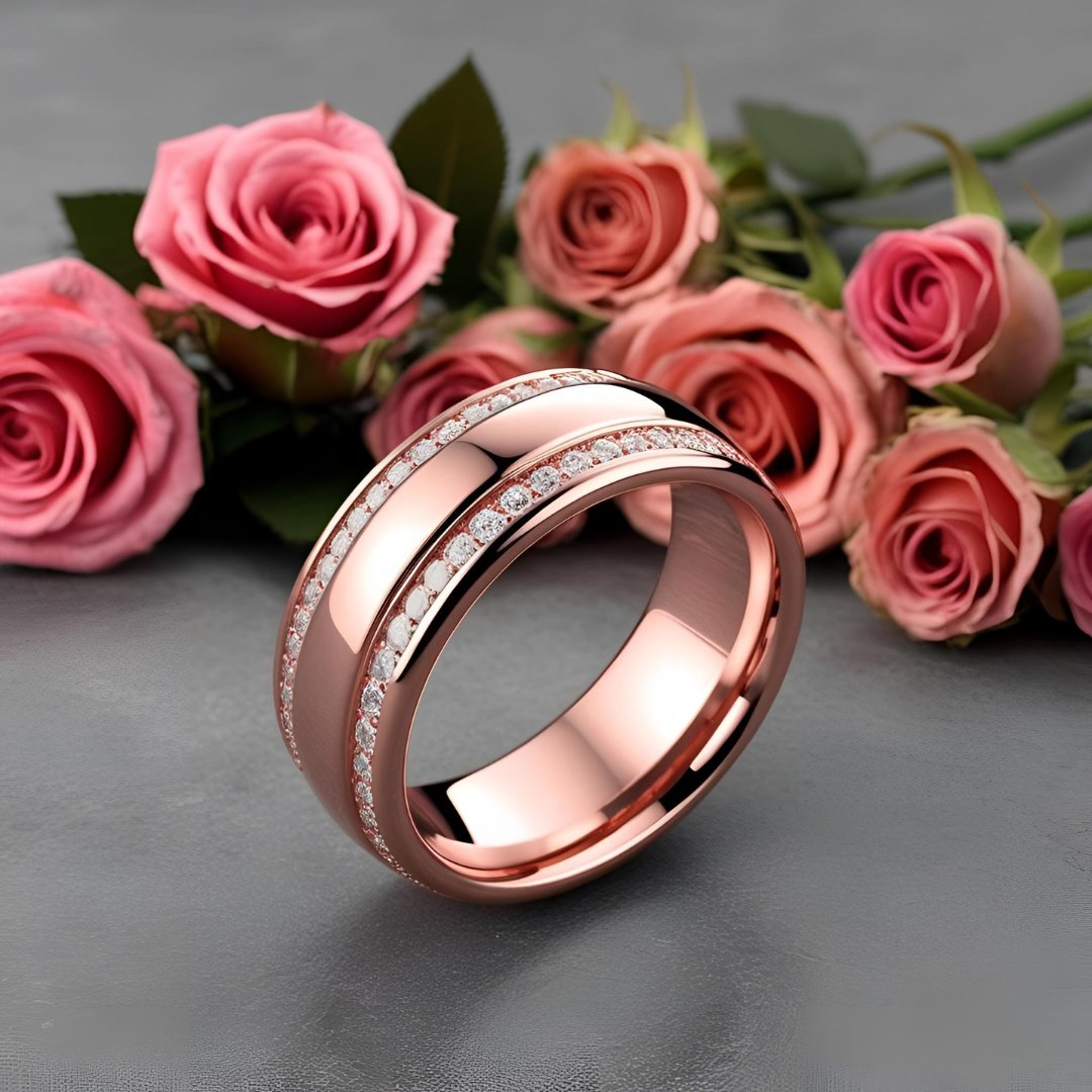 Rose gold wedding rings