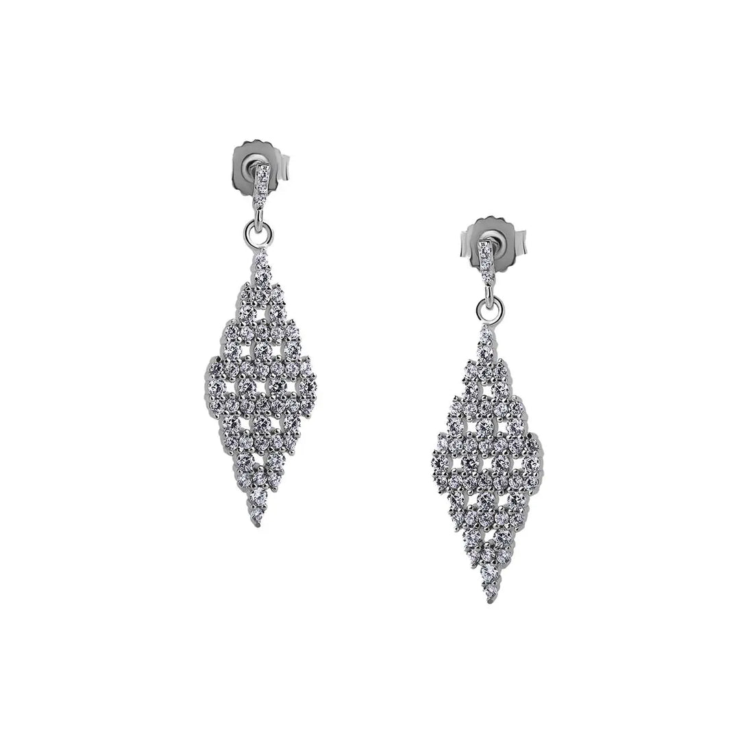 Real Effect Cubic Zircona Diamond Shape Earrings