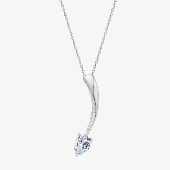 Fei Liu Sterling Silver Cubic Zirconia Shooting Star Pendant Necklace
