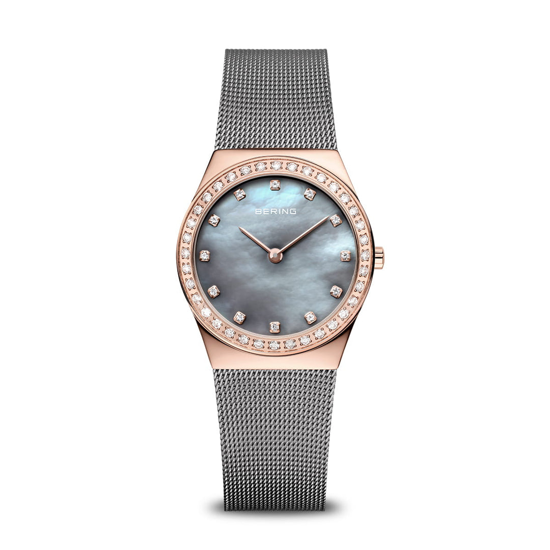 Bering Stainless Steel and Rose Gold Plated Quartz Bracelet Watch
