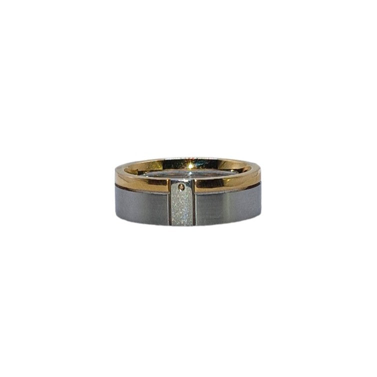 Two Tone Gents Wedding Ring