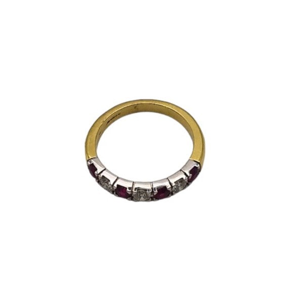 18ct Yellow Gold Ruby and Diamond Ring