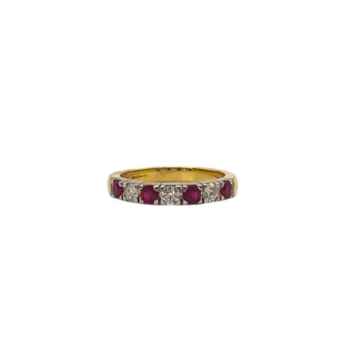 18ct Yellow Gold Ruby and Diamond Ring