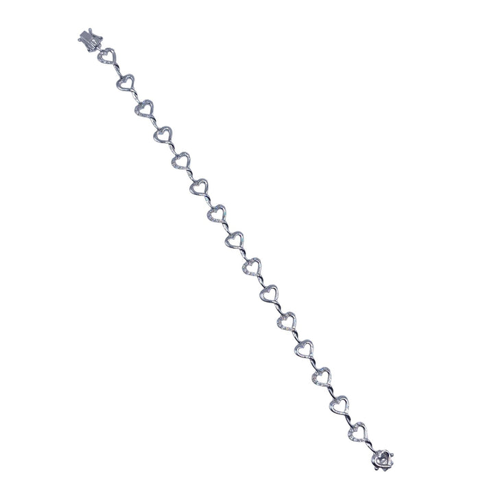 9ct Heart Diamond Bracelet
