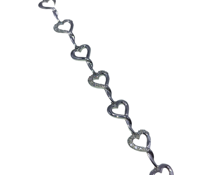 9ct Heart Diamond Bracelet