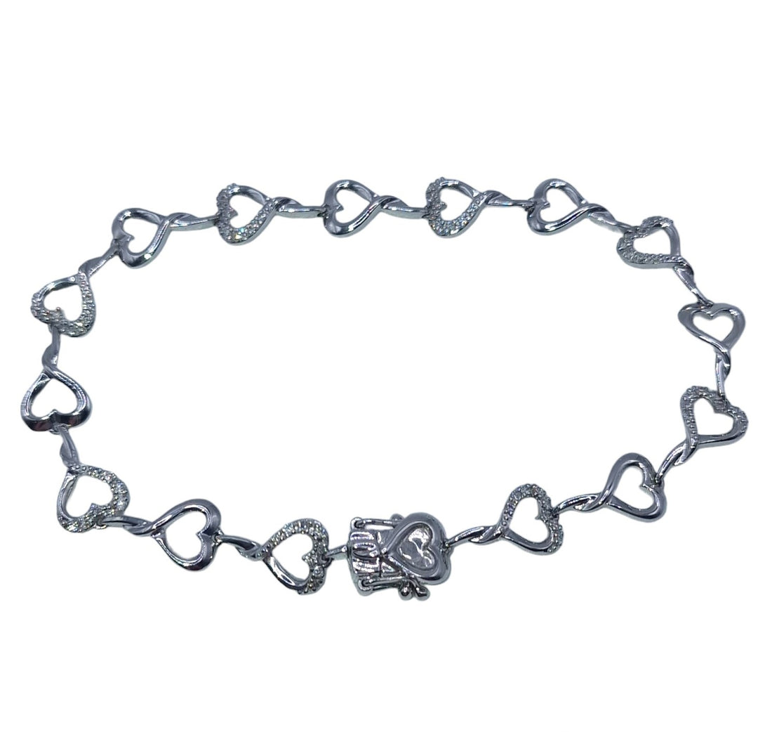 9ct Heart Diamond Bracelet