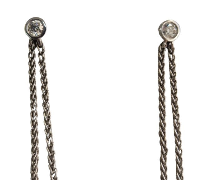 18ct White Gold Diamond Tear Drop Earrings