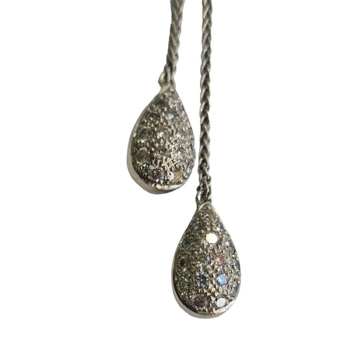 18ct White Gold Tear Drop Pendant