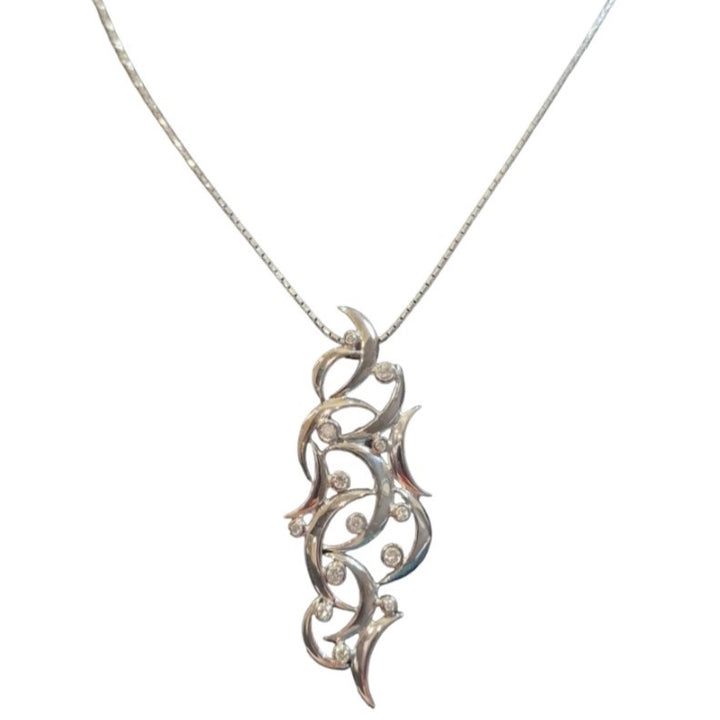 18ct White Gold Fancy Diamond Set Pendant
