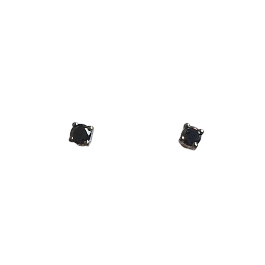 18ct White Gold Black Diamond Stud Earrings