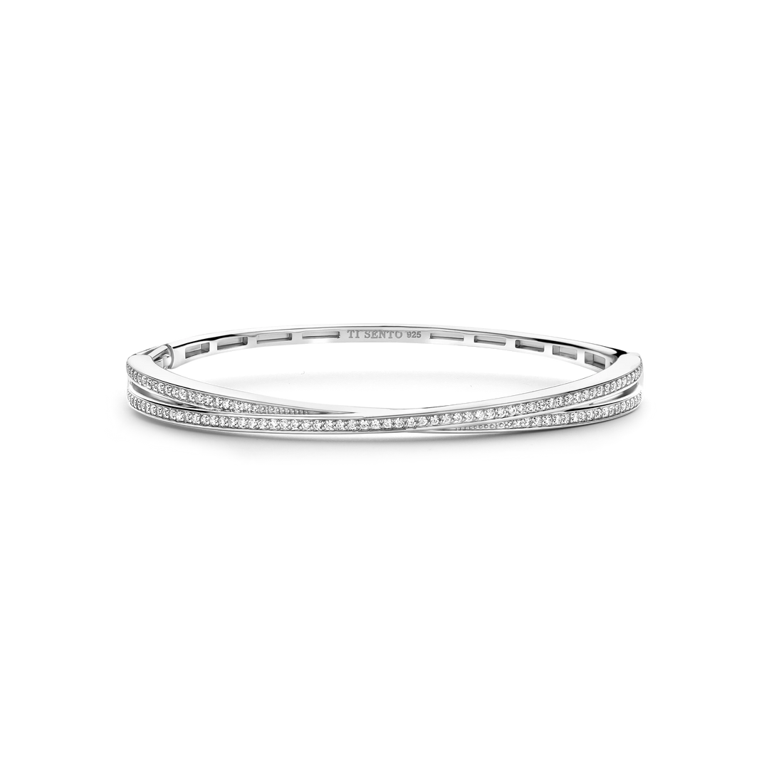 Ti Sento Zirconia Crossover Bangle
