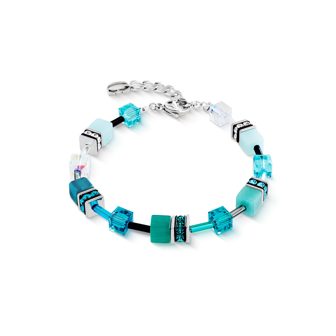Coeur De Lion GeoCUBE® Iconic bracelet Teal silver